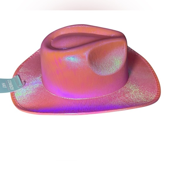 NWT Pink Iridescent Holographic Cowgirl Cowboy Hat - Picture 3 of 8